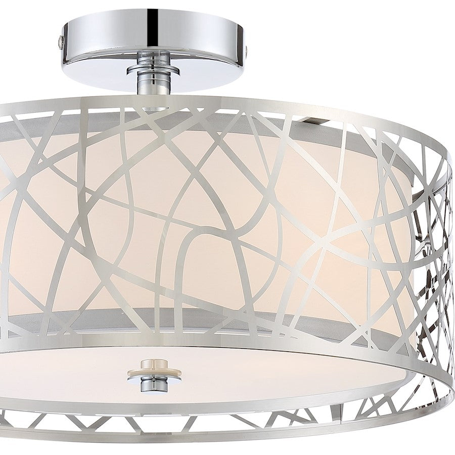 Quoizel Platinum Abode 3 Light Semi-Flush Mount, Polished Chrome