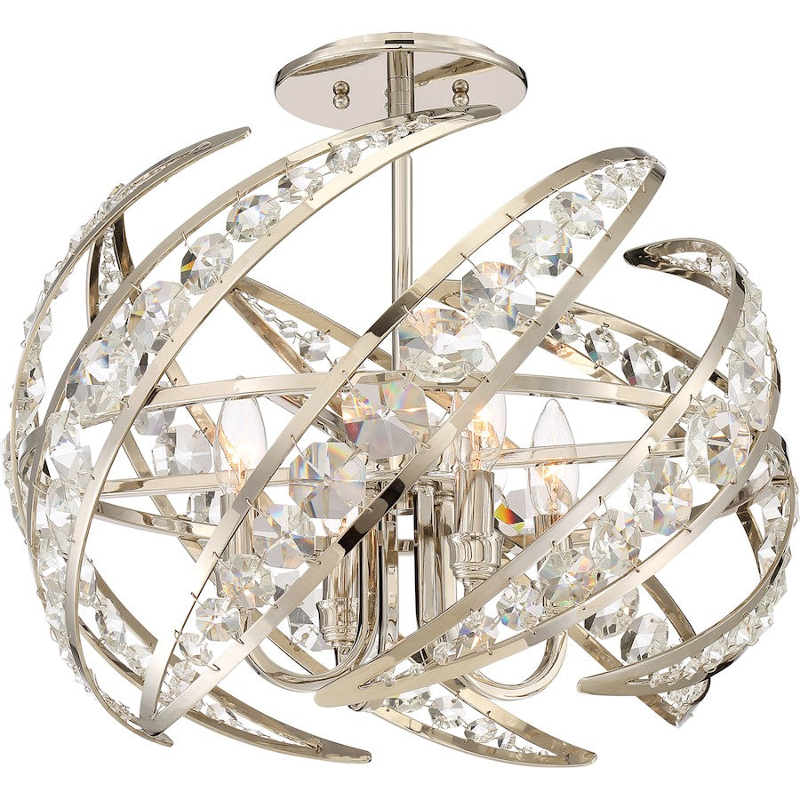 Quoizel Crescent Semi-Flush Mount, Polished Nickel