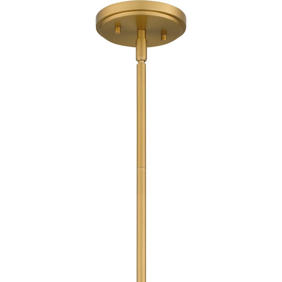 1 Light Mini Pendant, Brushed Weathered Brass