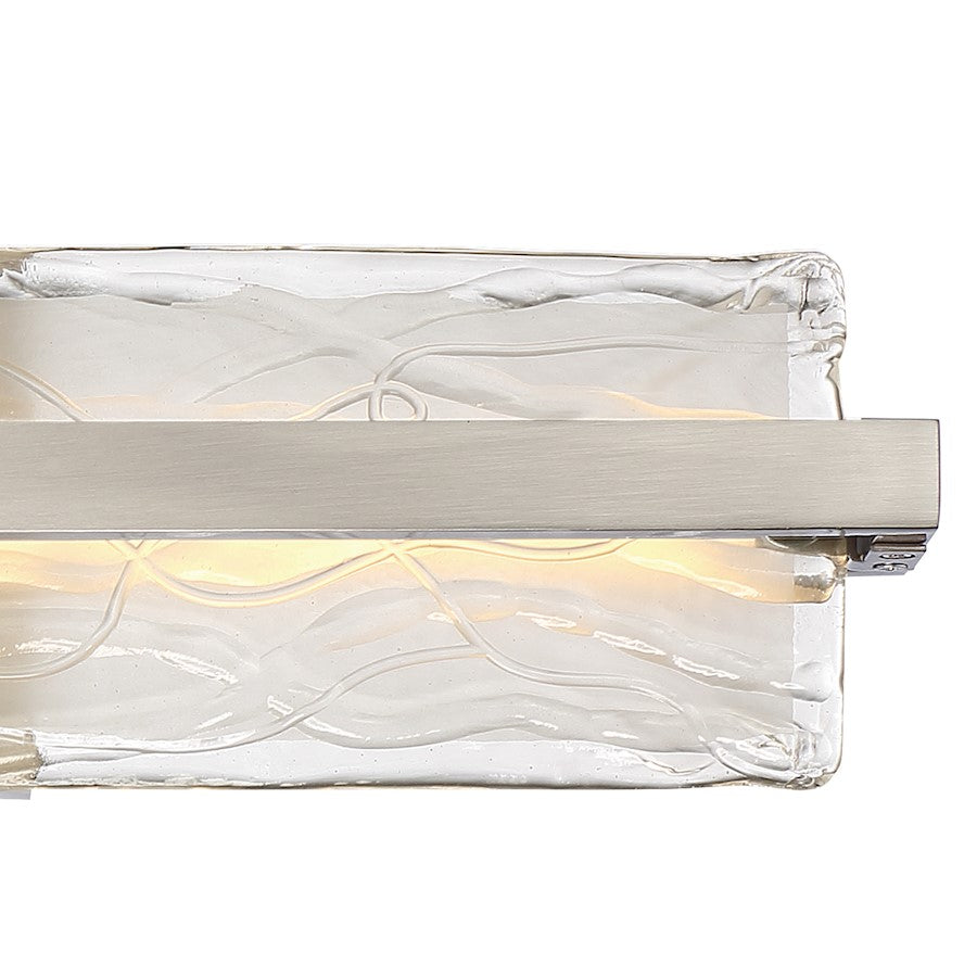 Quoizel Glacial 22in 1-Light Vanity Light | Modern Brushed Nickel and Clear Textured Glass | Bathroom Vanity | 22 x 4.75 x 5 in | Model PCGL8522BN