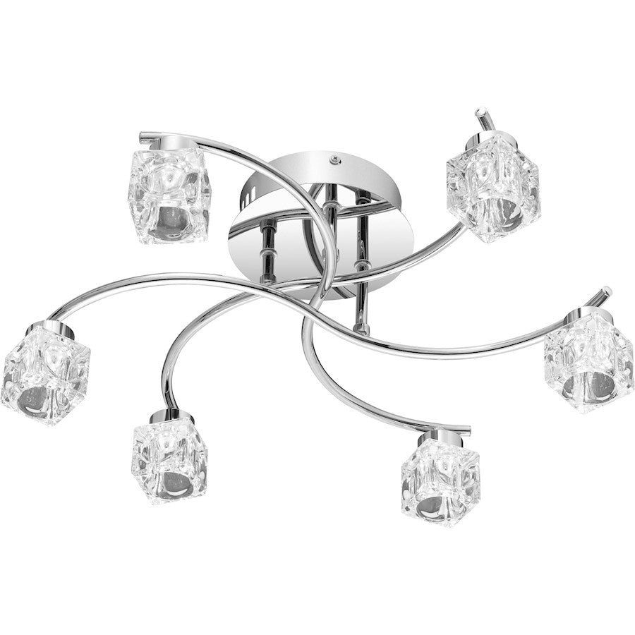 Quoizel Clear Hollow Flush Mount, 19", Polished Chrome