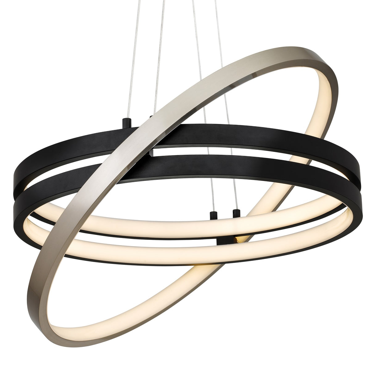 Quoizel Isabelle 24in LED Pendant | Modern Matte Black Steel | Kitchen Island & Dining Room | 24 x 24 x 3.5 in | Model PCISB2824MBK
