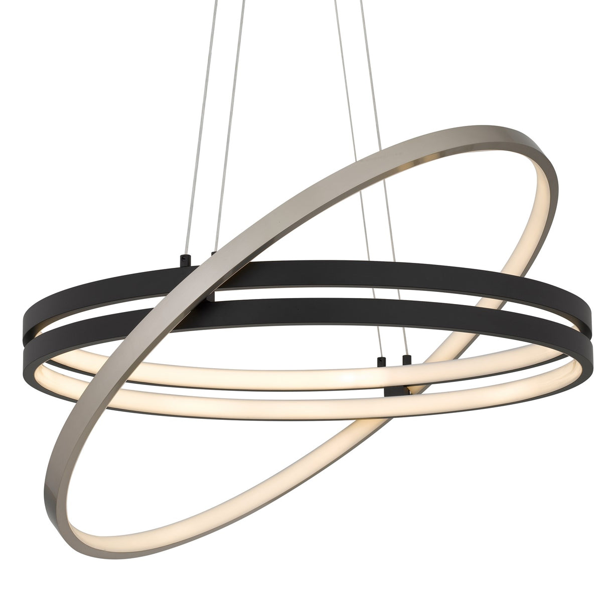 Quoizel Isabelle 32.5in LED Pendant | Modern Matte Black Steel | Kitchen Island & Dining Room | 32.5 x 32.5 x 3.5 in | Model PCISB2832MBK
