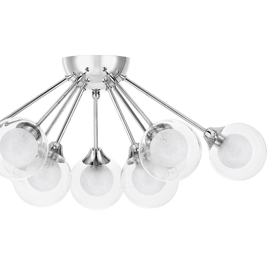 Quoizel 9 Light Platinum Spellbound Semi-Flush, Polished Chrome