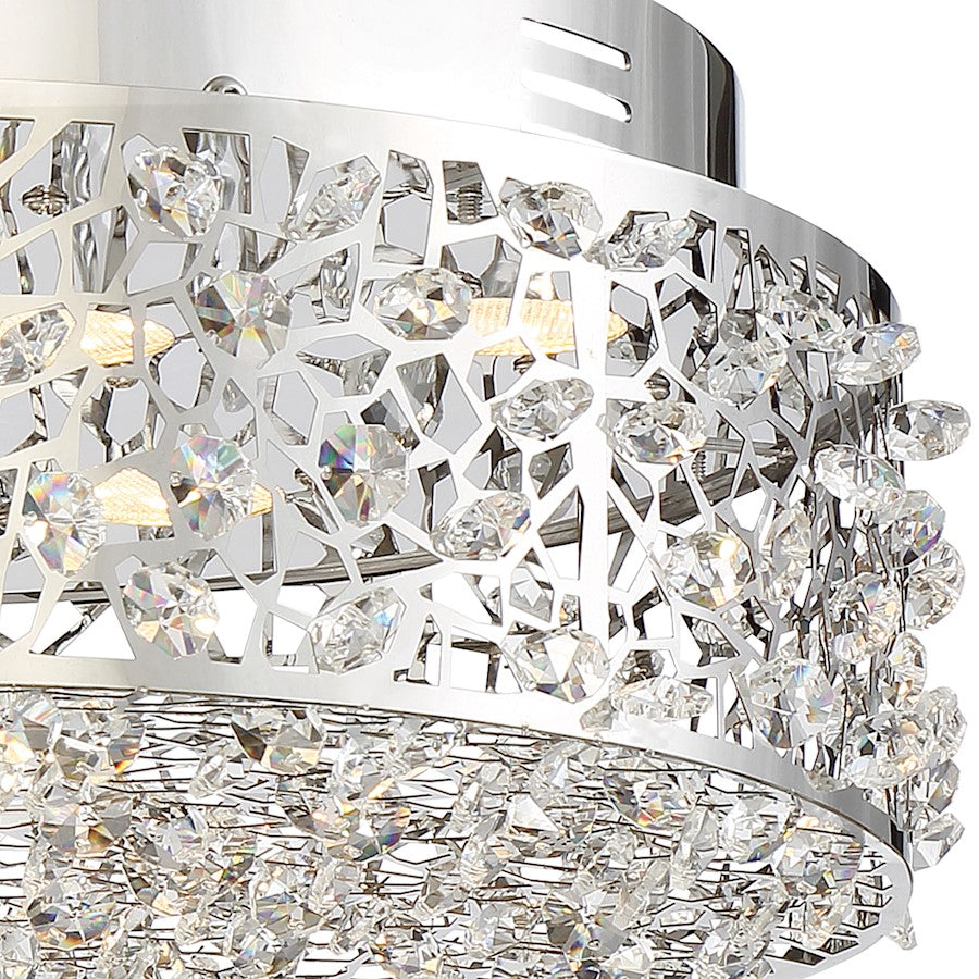 Quoizel Platinum Collection Starlet 8 Light Flush Mount, Polished Chrome