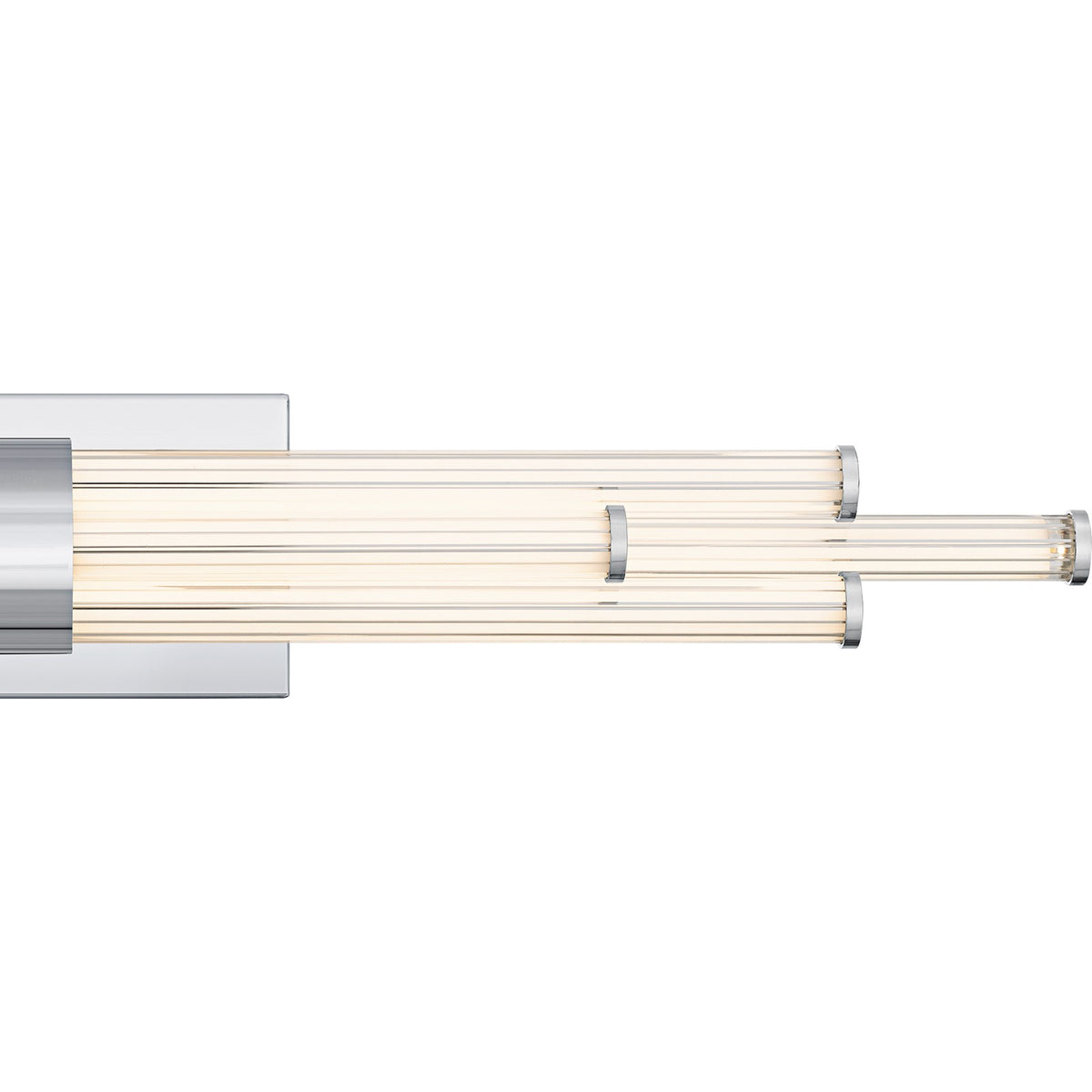 Quoizel Talbott 32in LED Bath Light | Modern Polished Chrome and Clear Ribbed Acrylic | Bathroom Vanity | 32 x 3.75 x 4.5 in, 20W | Model PCTAL8632C