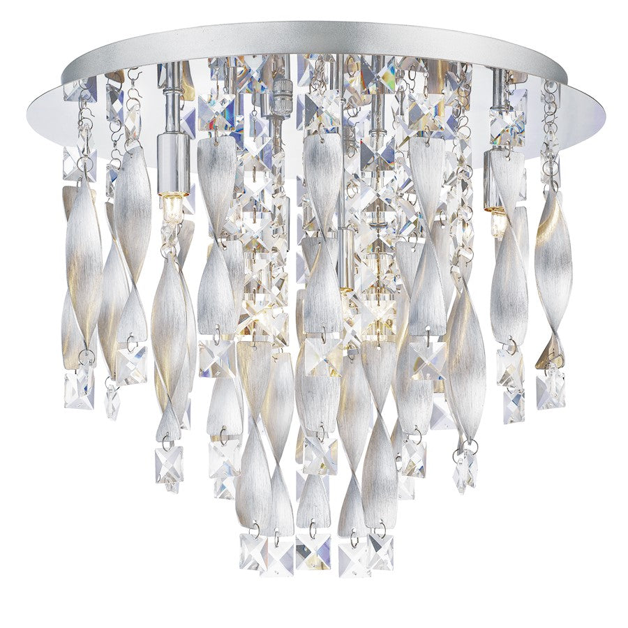 Quoizel Twinkle 6 Light Flush Mount, Polished Chrome/Clear Glass