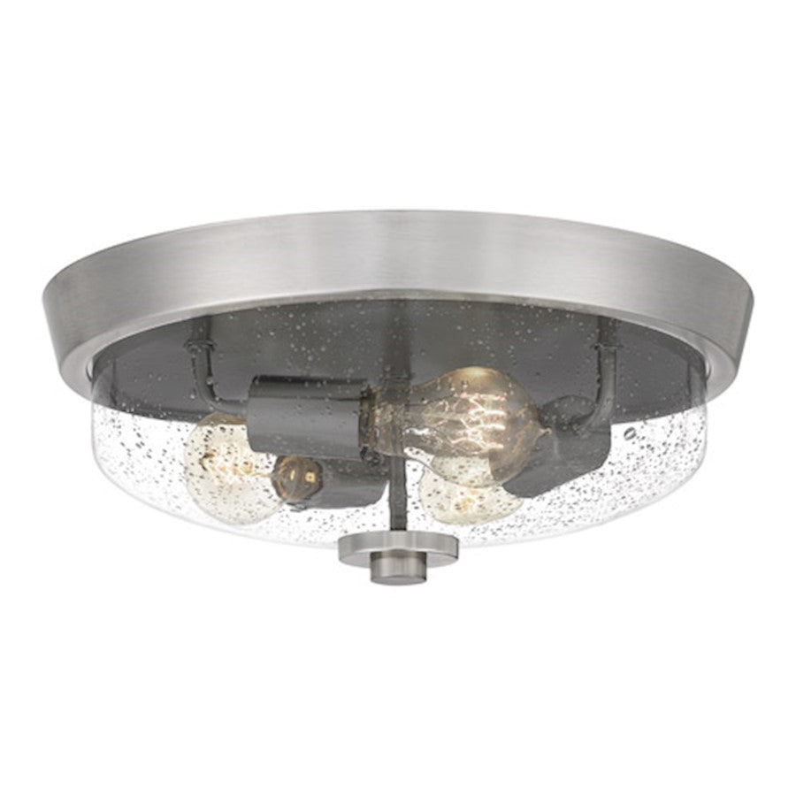 Quoizel Radius 3 Light Flush Mount, Brushed Nickel