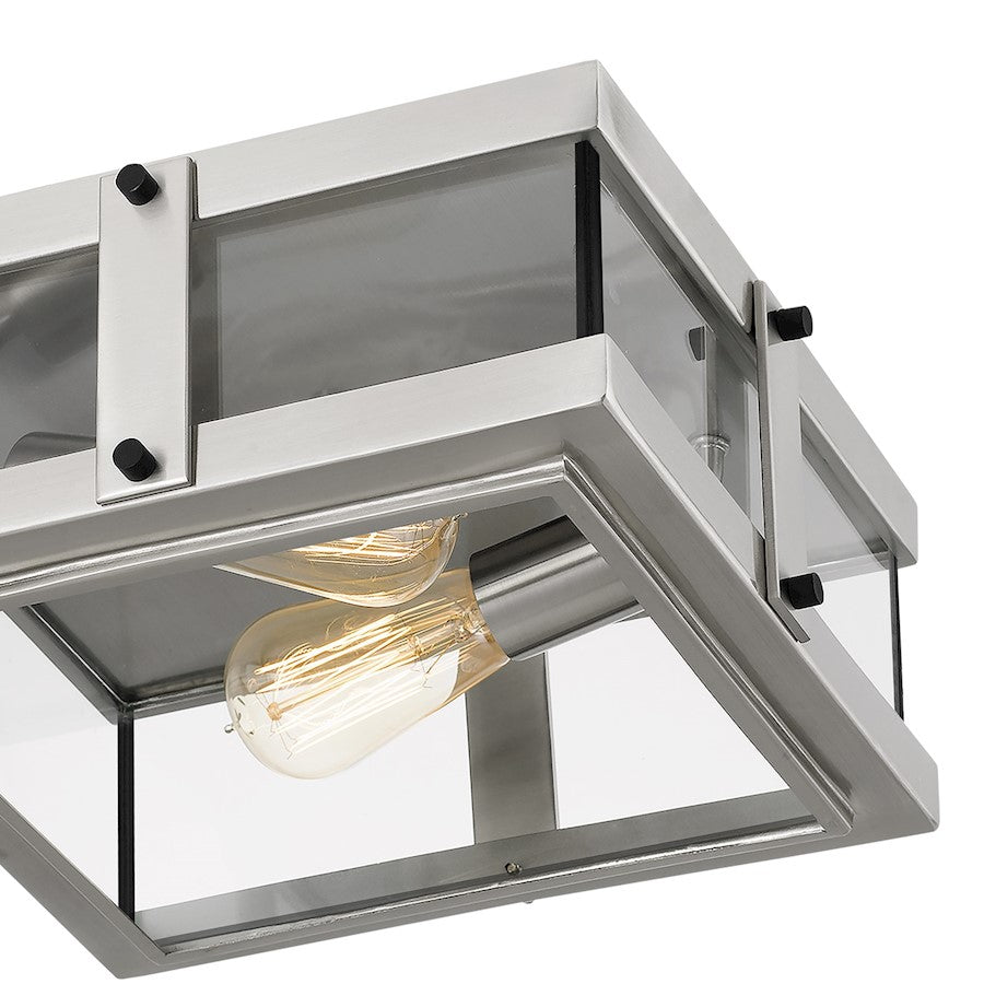Quoizel Beck 2 Light Flush Mount, Clear