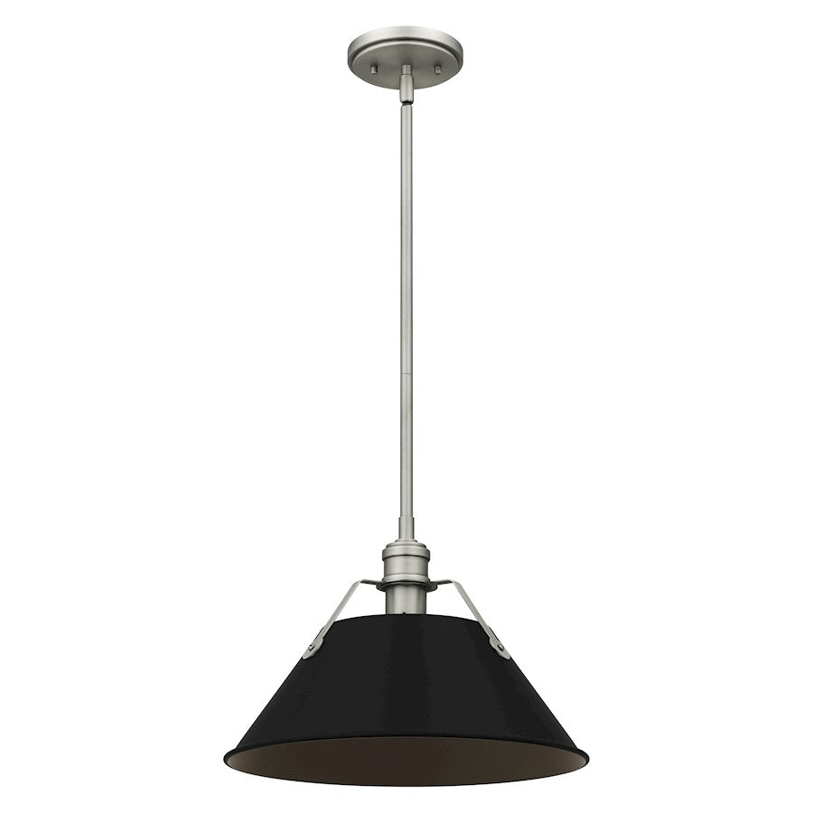 Quoizel Jessup 1 Light Mini Pendant, Antique Nickel/Matte Black