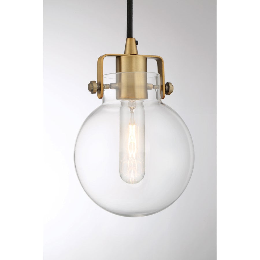 Mini Pendant, Weathered Brass