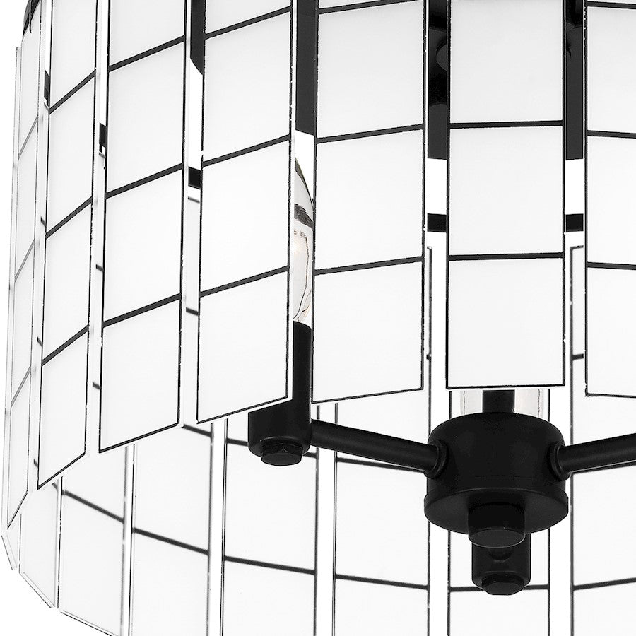Quoizel Seigler 3 Light Semi-Flush Mount, Matte Black