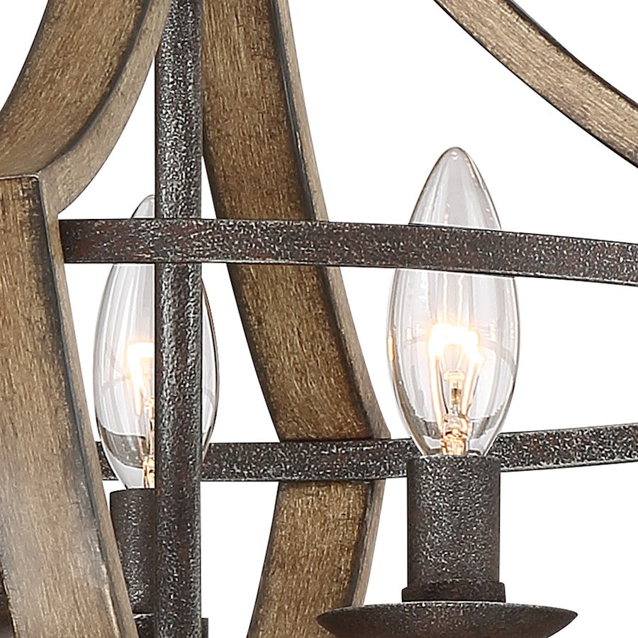 Quoizel 3 Light Shire Flush Mount, Rustic Black
