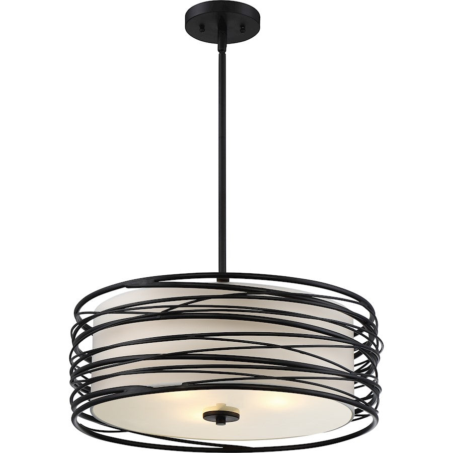 3 Light Spiral Pendant, Mystic Black