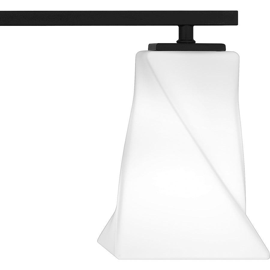 4 Light Bathroom Vanity Light, Matte Black
