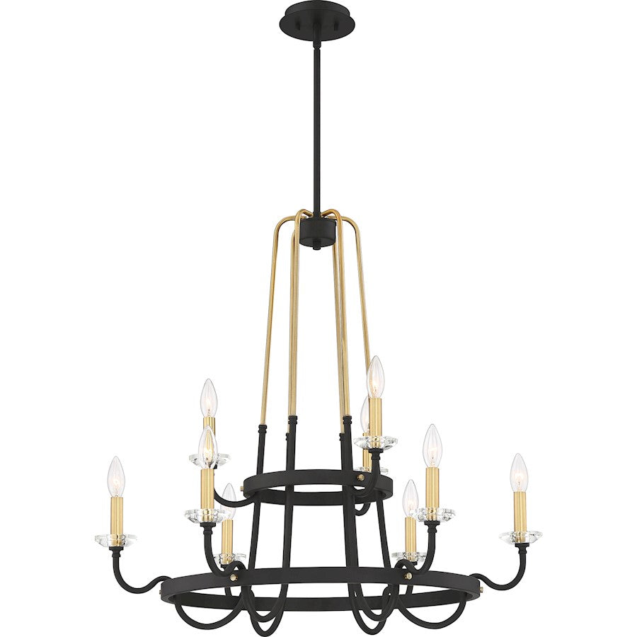 Quoizel Tanner 9 Light Chandelier, Western Bronze