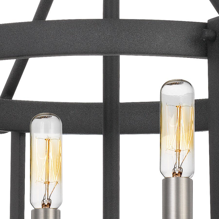 Quoizel Victor 4 Light Semi-Flush Mount, Mottled Black