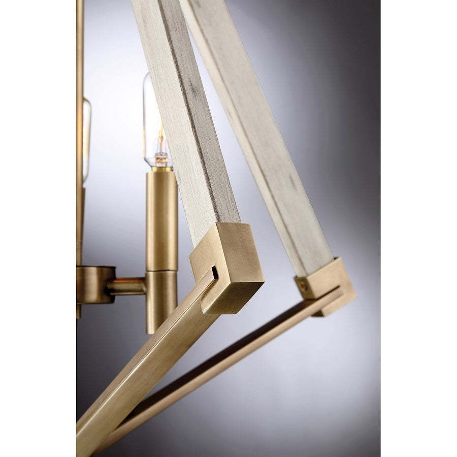 Quoizel 3 Light View Point Foyer Piece, Weathered Brass
