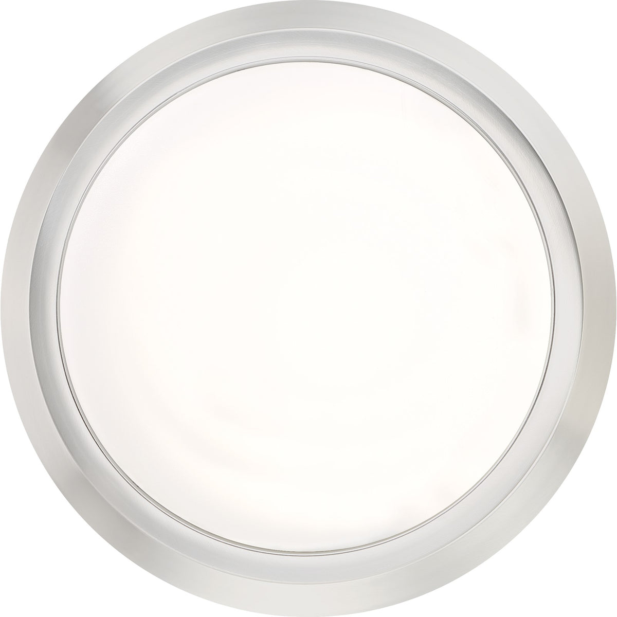 Quoizel Verge 16in LED Flush Mount | Modern Brushed Nickel Steel and White Acrylic | Hallway & Bedroom Ceiling Light | Model VRG1616BN