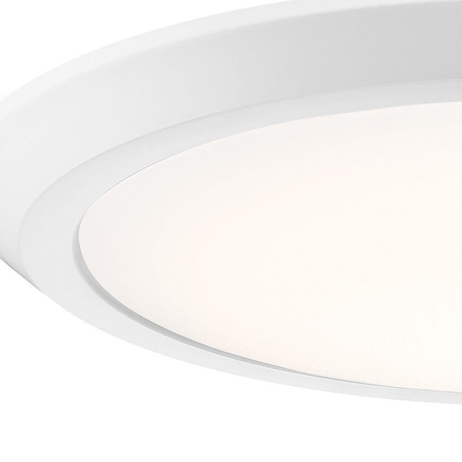 Quoizel Verge 16in LED Flush Mount | Modern Matte White Steel and White Acrylic | Bedroom & Hallway Ceiling Light | 16 x 16 x 2 in | Model VRG1616W