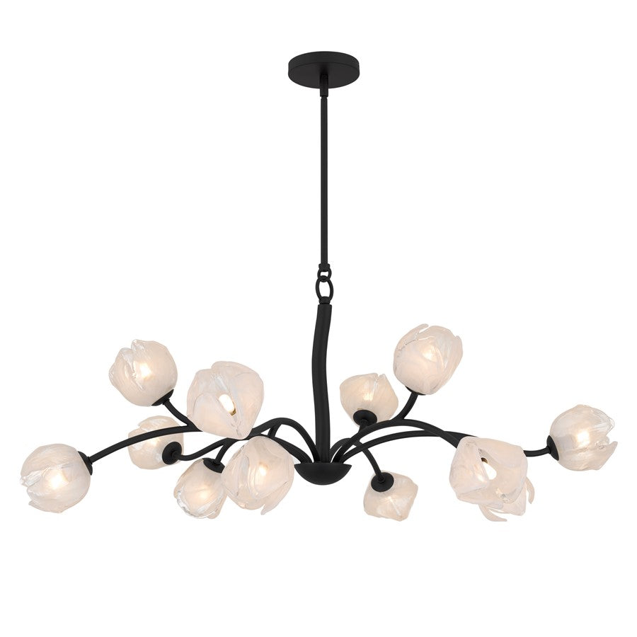 Quoizel Walker 12-Lt Matte Black Chandelier, Matte Black - WALK5040MBK
