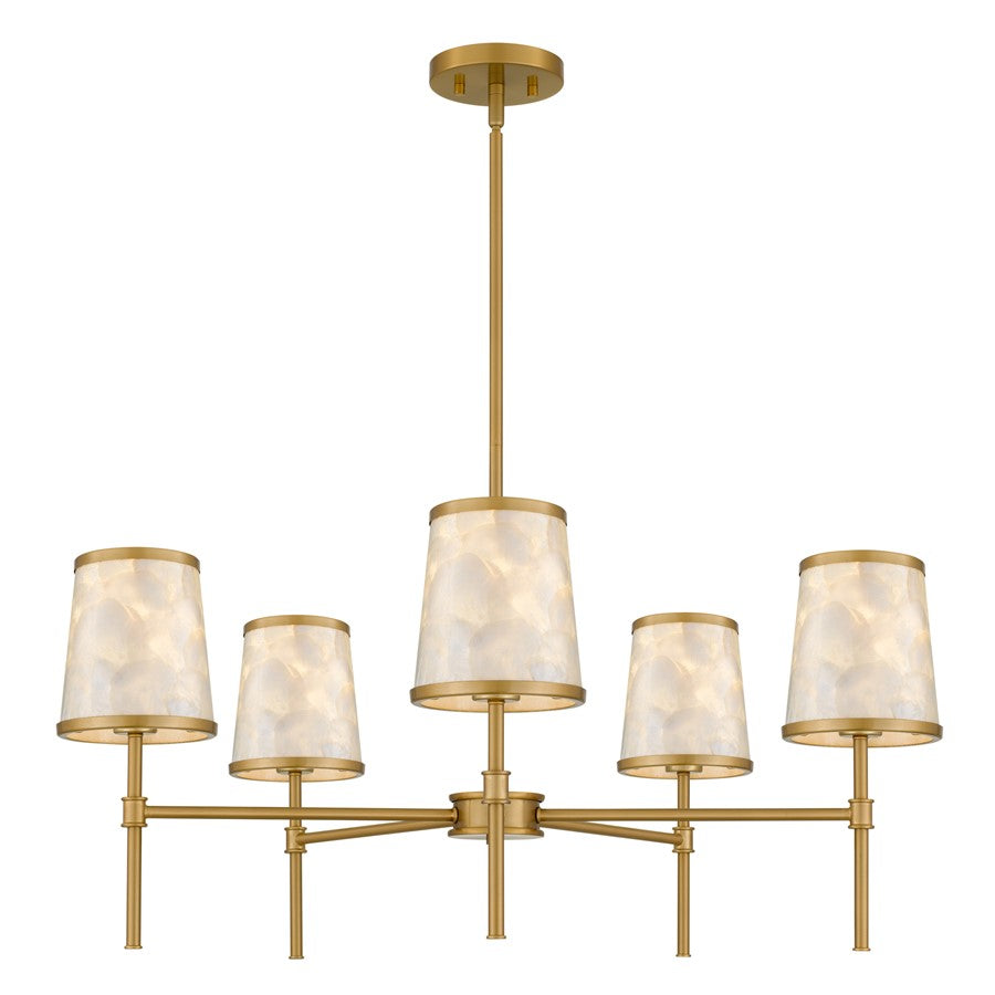 Quoizel Windley 5-Lt Brushed Gold Chandelier, Brushed Gold - WIND5032BRG