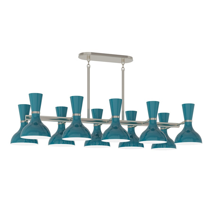 Robert Abbey Clare 10 Lt Chandelier, Silver/Blue/Peacock - PC21PC