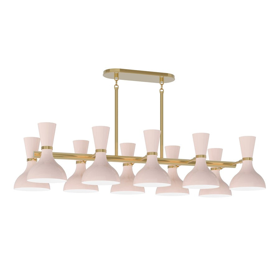 Robert Abbey Clare 10 Lt Chandelier, Rose Water, Gold/Pink - RW20RW