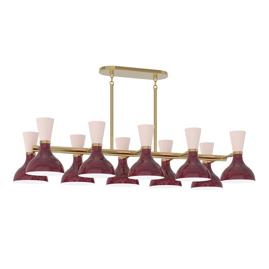 Robert Abbey Clare 10 Lt Chandelier, Gold/Purple/Pink/Sugar - SM20RW