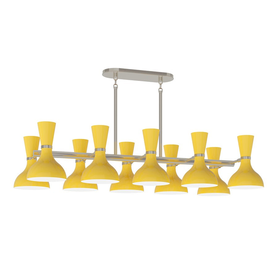 Robert Abbey Clare 10 Lt Chandelier, Sunset, Silver/Yellow - SU21SU