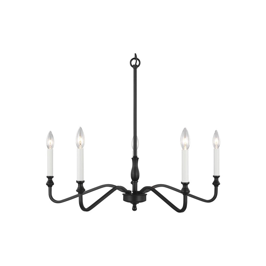 Generation Lighting Lanne 5 Light Chandelier, Midnight Black - 3001905-112