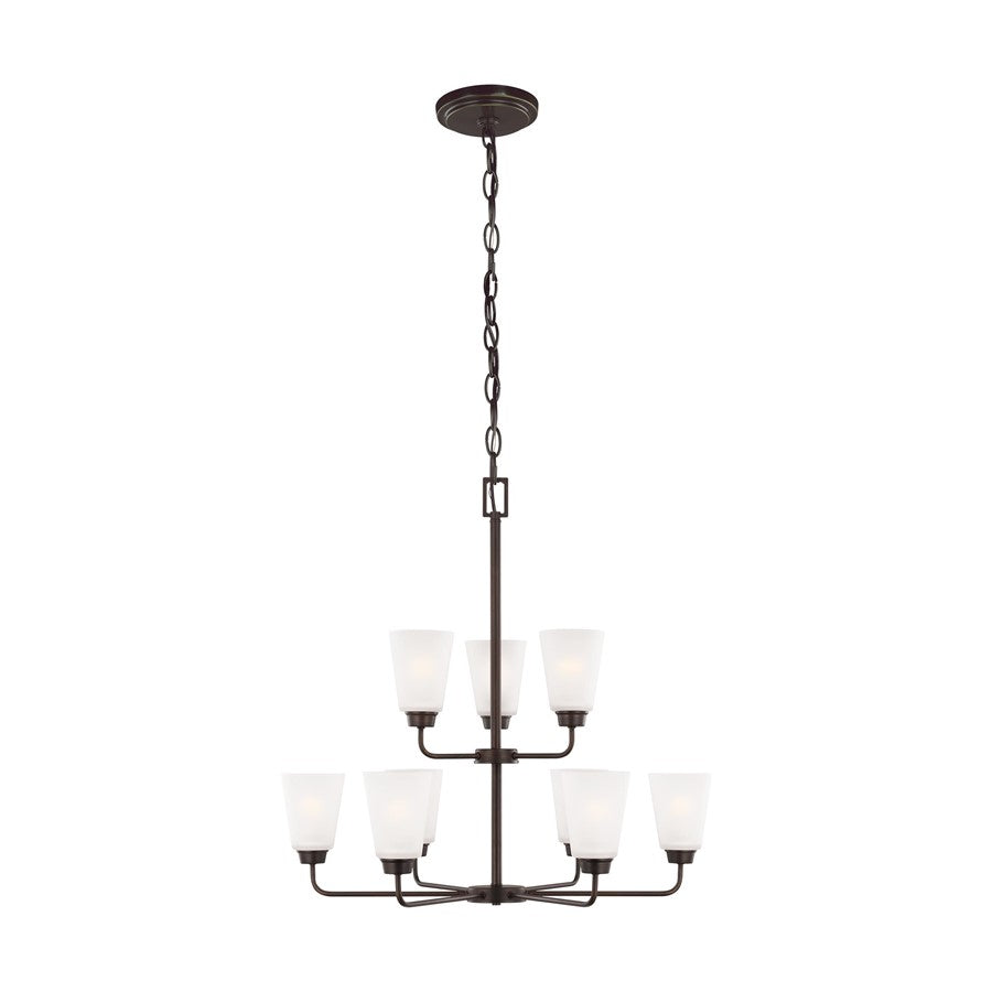 Generation Lighting Kerrville 9Lt Chandelier, Bronze/Satin Etch - 3115209EN3-710