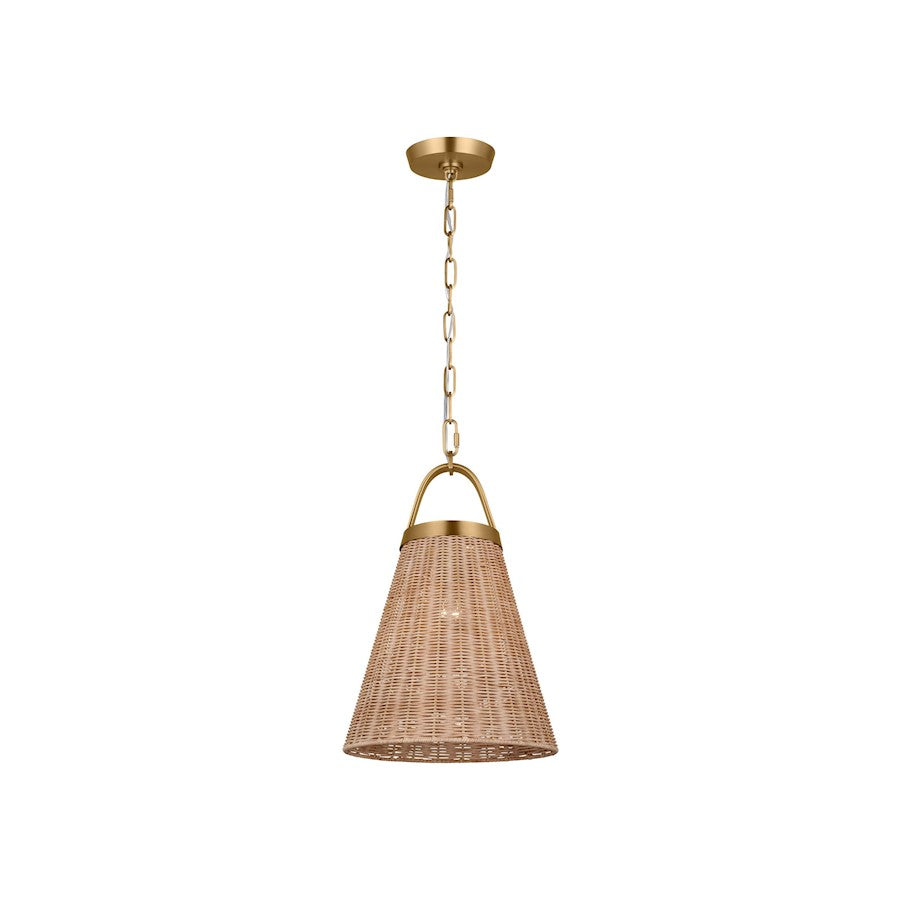 1 Light 12" Pendant, Brass