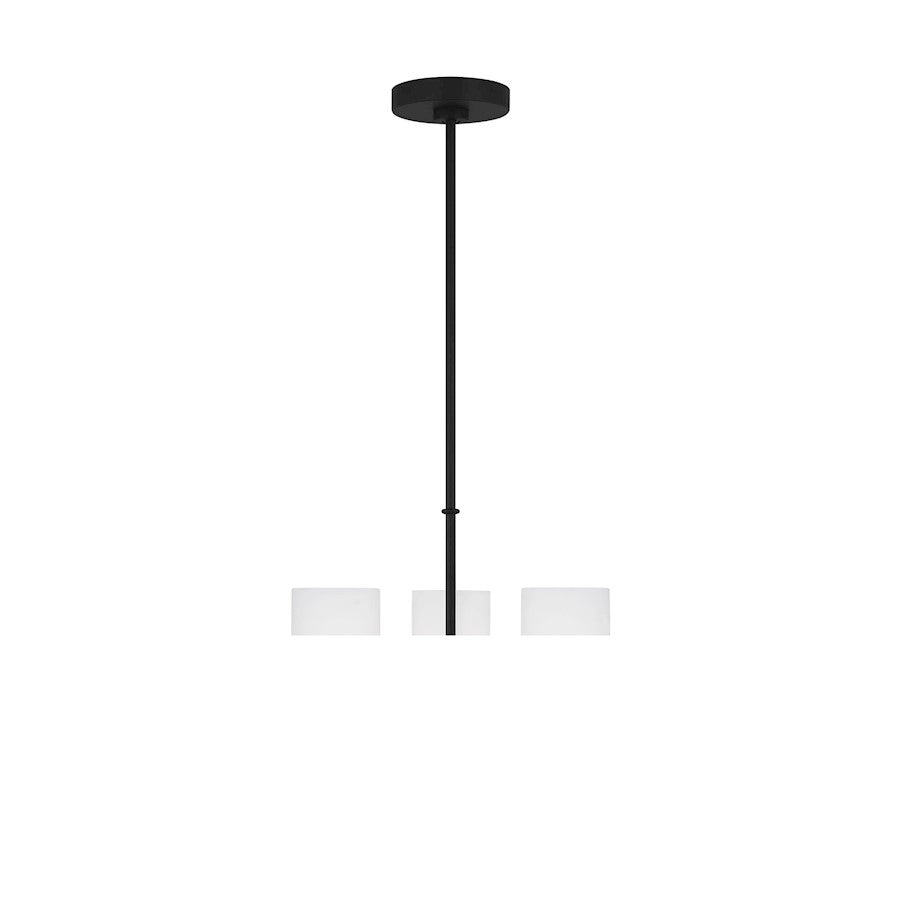 Generation Lighting Emile 3-Lt LED Chandelier, Black/Etch/White - GLC1073EN3-MBK