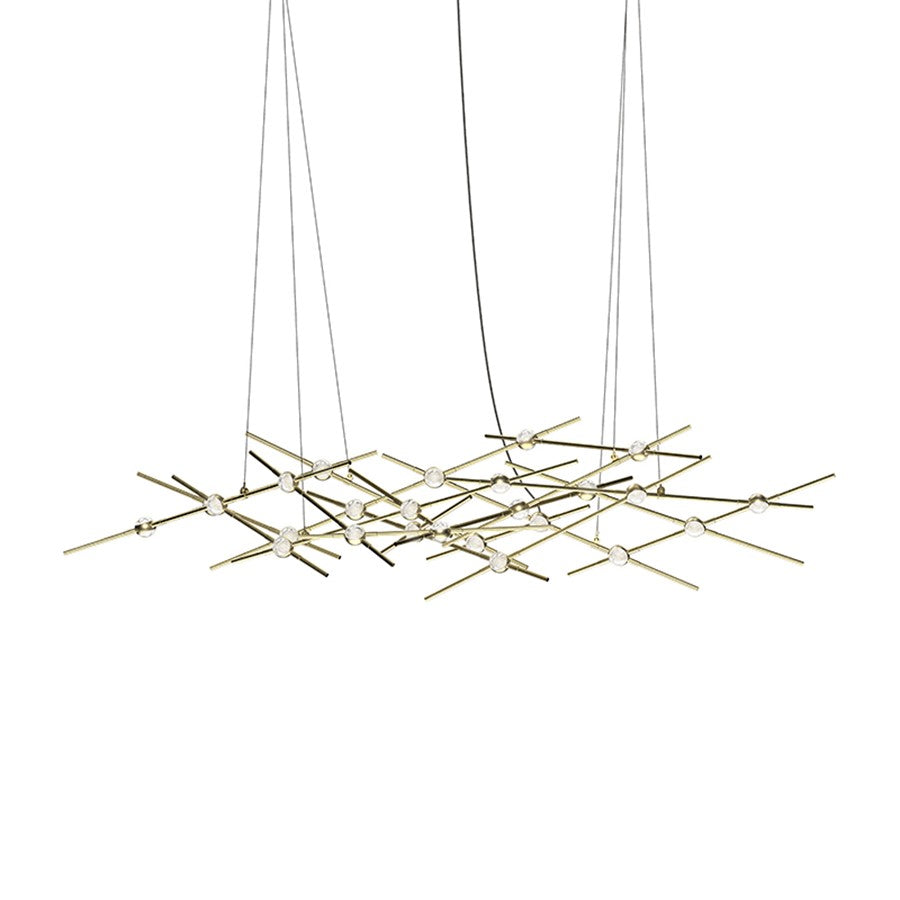 Sonneman Constellation 25 Light Pendant/27K, Satin Brass
