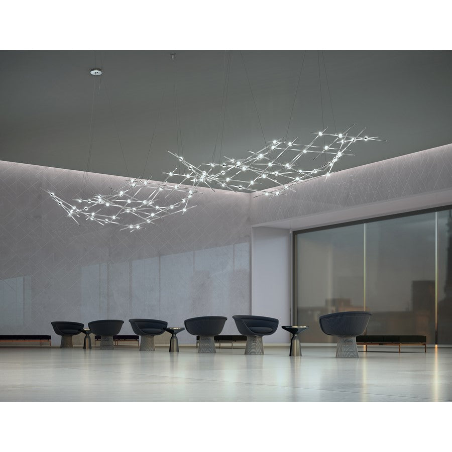 Sonneman Constellation 44 Light Pendant/27K, Satin Nickel