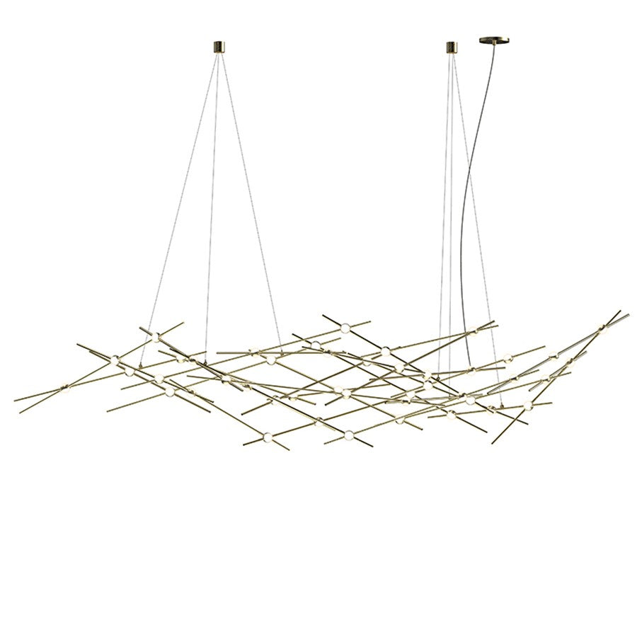 Sonneman Constellation 44 Light Pendant/27K/Warm, Satin Brass