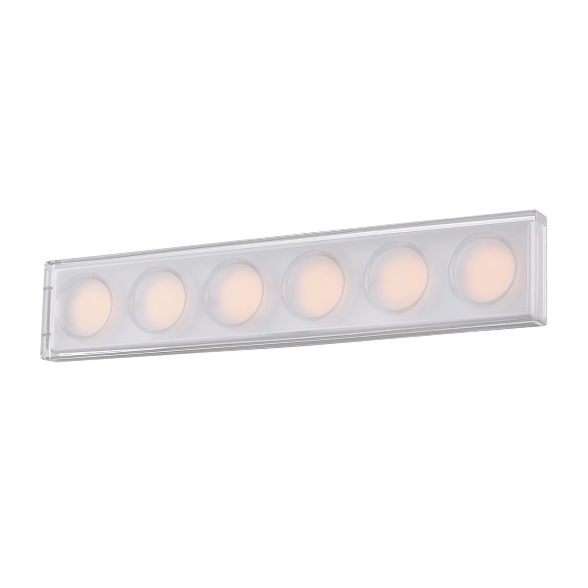 Sonneman Mars 27in 6-Light Bath and Vanity | Modern Polished Chrome and Clear Cast Glass | Bathroom Vanity & Powder Room | Model 7616-01-PC
