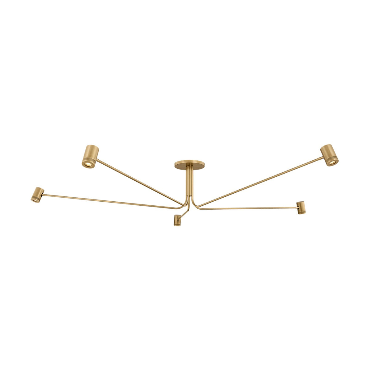 Sonneman Vertex 70in 5-Light Semi-Flush Mount | Modern Brass and Brass Metal | Kitchen & Dining Room | 70 x 10 in | Model 7665-39-MB