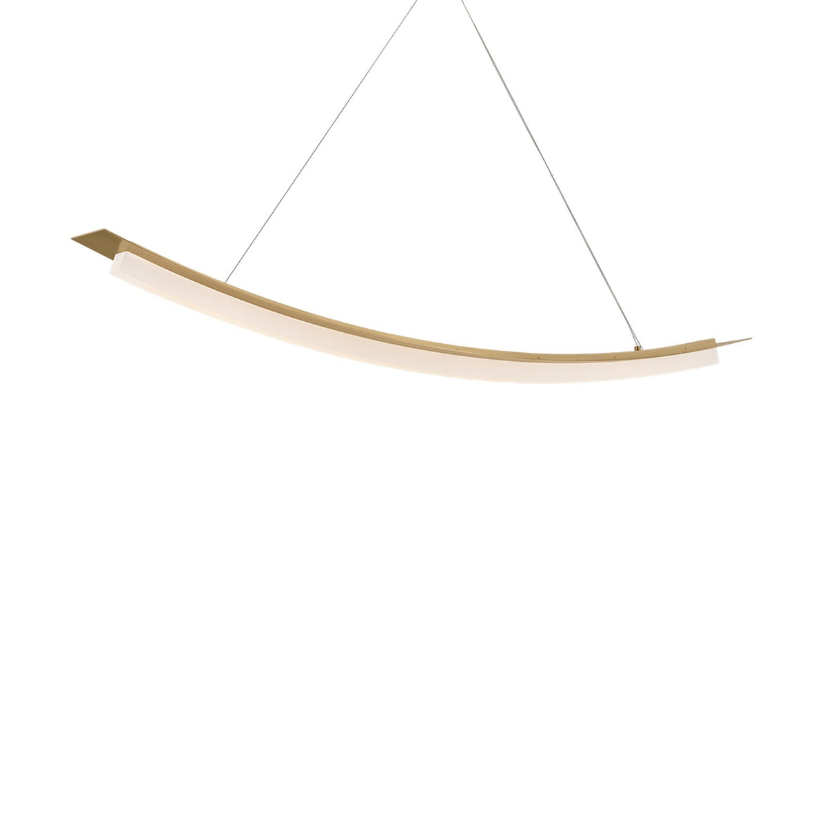 Sonneman Kaguya 60in 1-Light Linear | Modern Brass and Clear Etched Acrylic | Kitchen Island & Dining Room | 60 x 4.75 x 6.25 in | Model 7701-39-MB