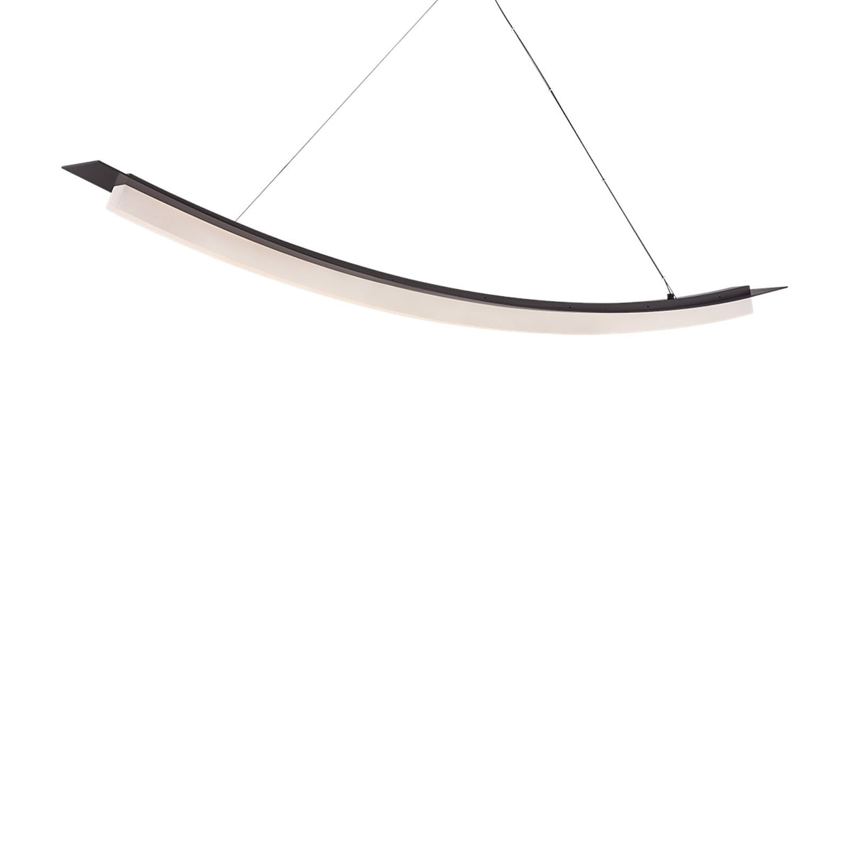 Sonneman Kaguya 60in 1-Light Linear | Black Brass and Clear Etched Acrylic | Kitchen Island & Dining Room | 60 x 4.75 x 6.25 in | Model 7701-51-BBR