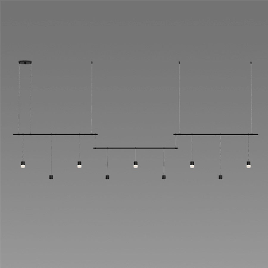 36" 3-Bar Offset Linear Pendant, Satin Black
