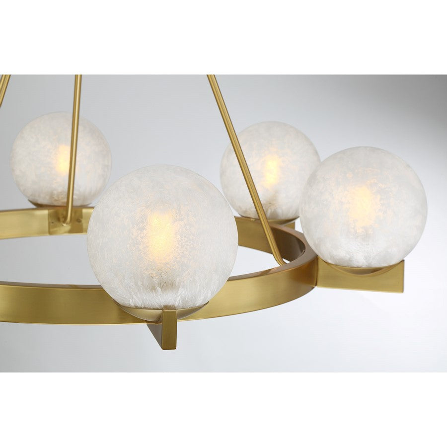Savoy House Darien 6 Light Chandelier, Warm Brass/Ice