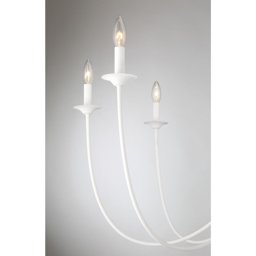 8-Light Chandelier, Bisque White