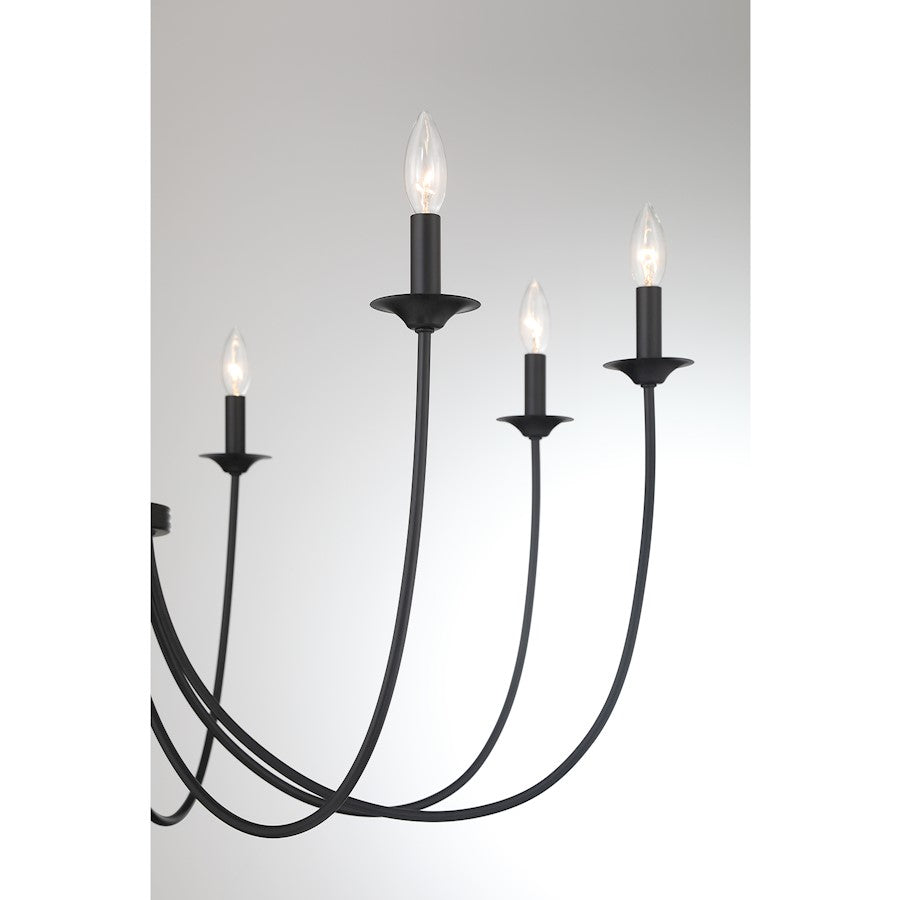 8-Light Chandelier, Matte Black