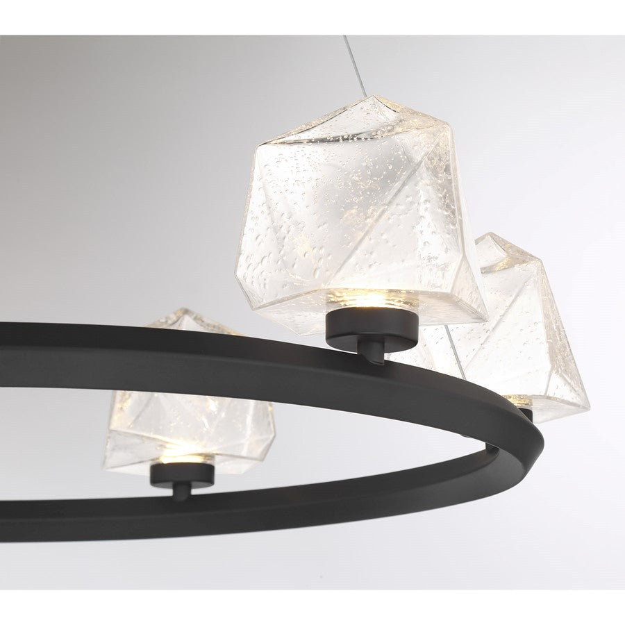 Savoy House Castello 6 Lt Chandelier, Clear Seeded, Matte Black