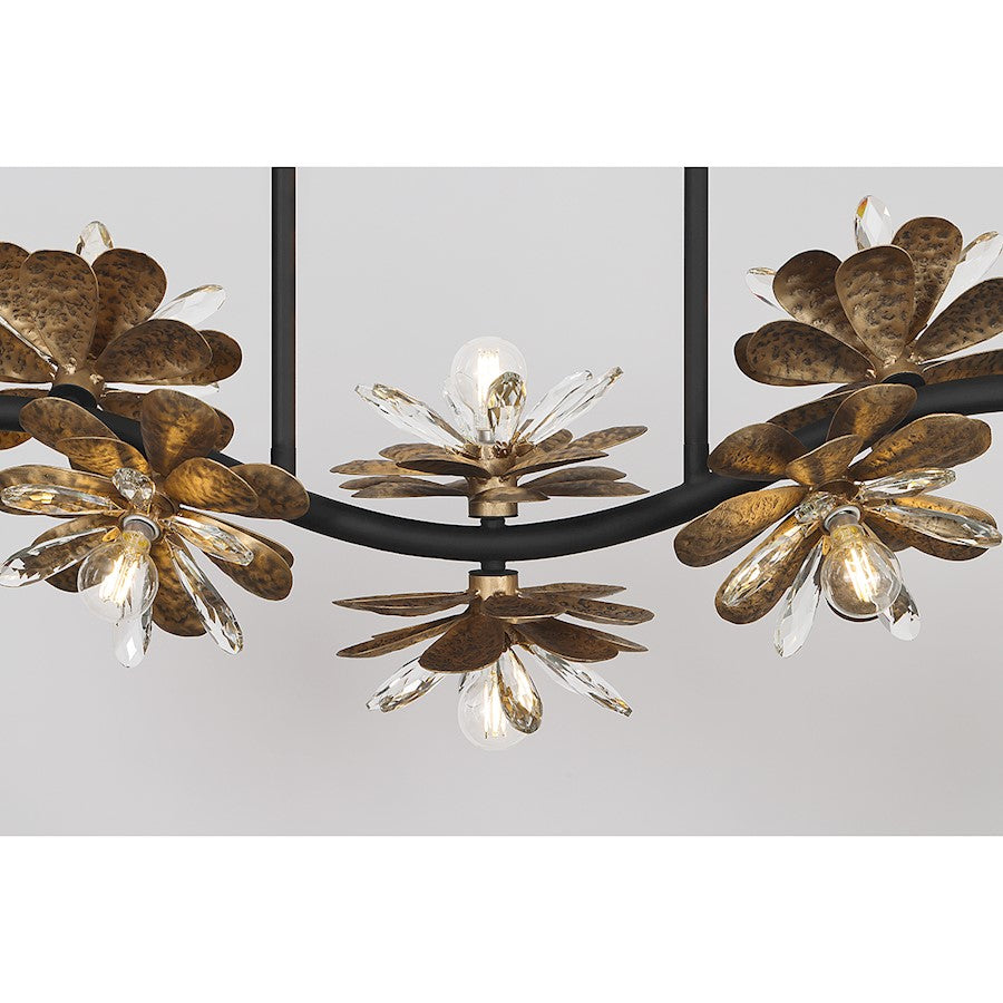 10 Light Linear Chandelier, Delphine