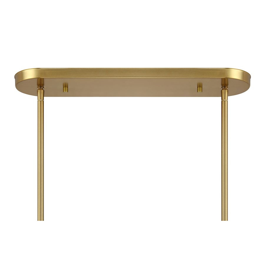 Savoy Essentials Holton 6Lt Linear Chandelier, Brass/Clear Ribbed