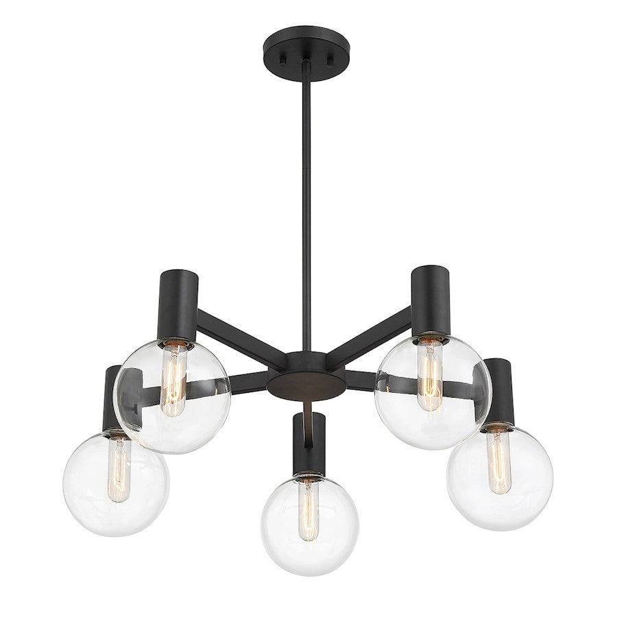 5-Light Chandelier, Matte Black