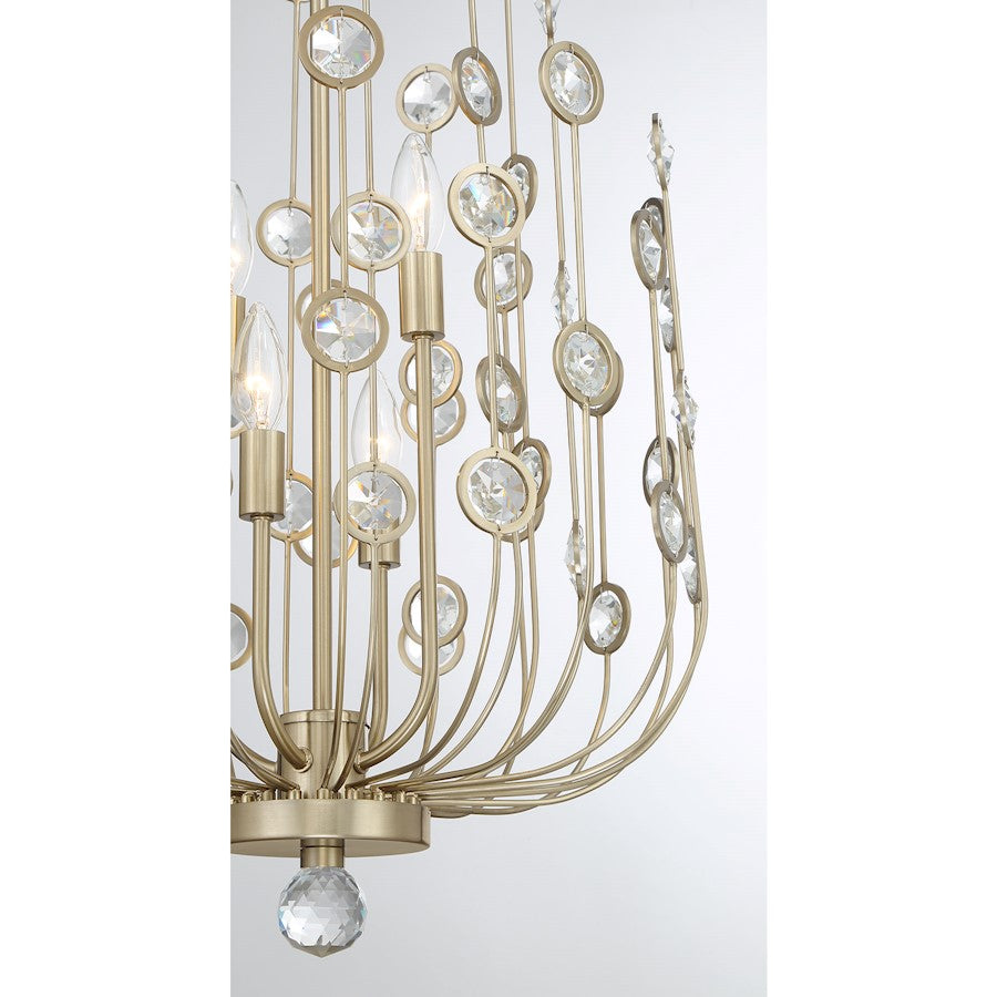 Savoy House Irina 4 Light Chandelier, Noble Brass